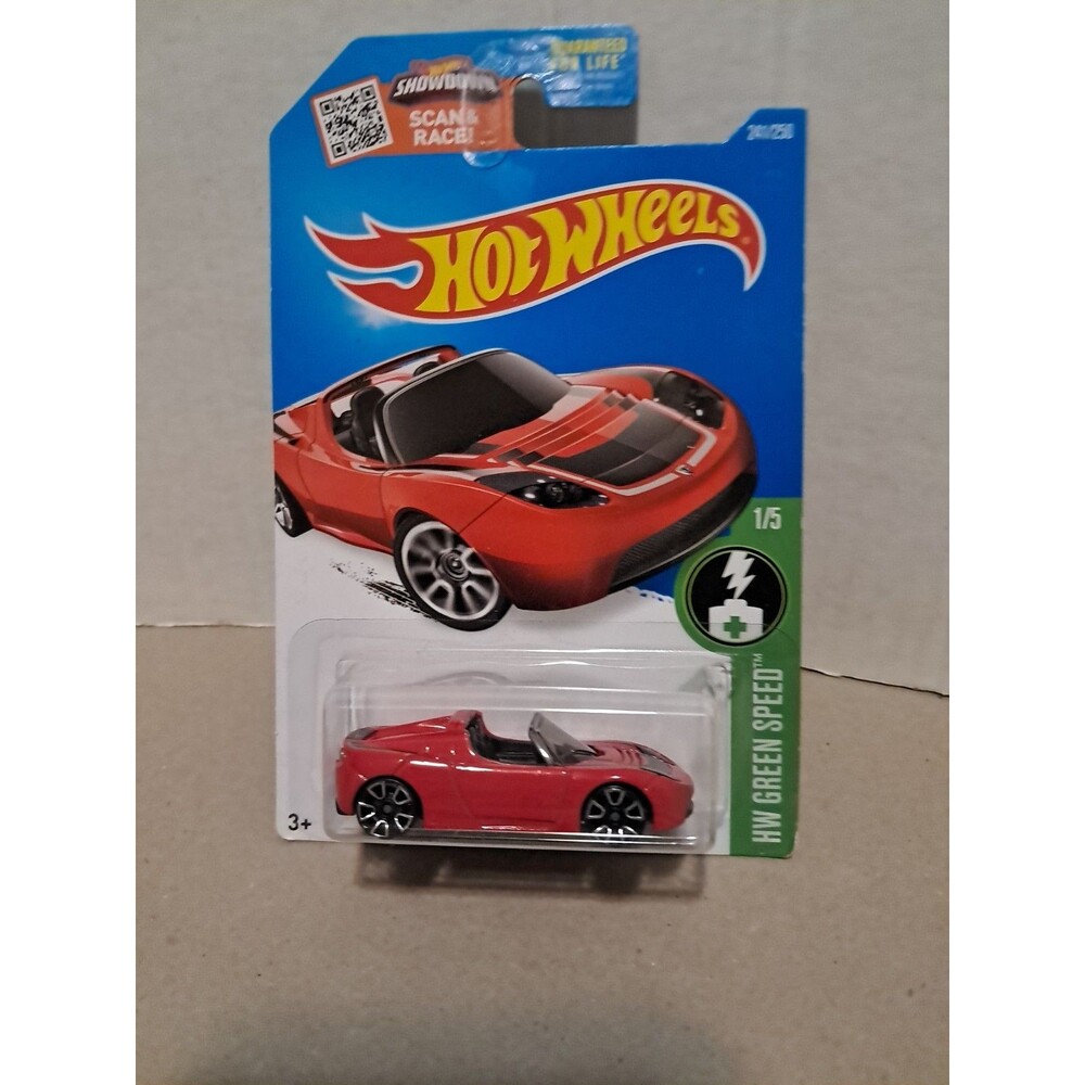 Hot Wheels 2016 basic series tesla roadster red #241 / 250